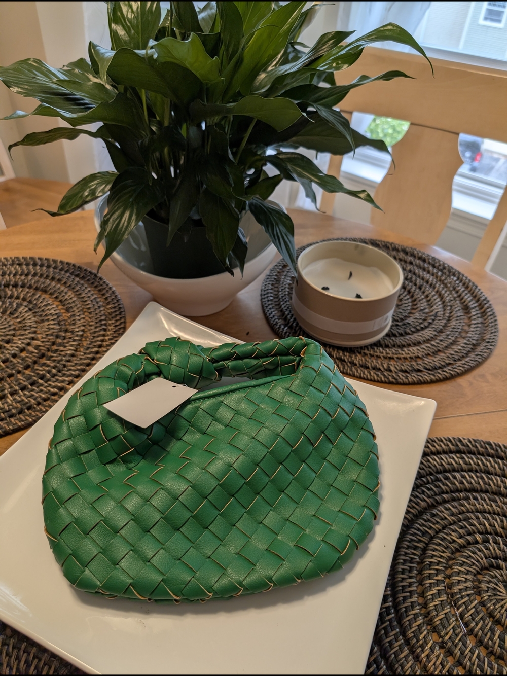 Urban Expressions 💚 Green Woven Clutch Bag -  Mini Bag - Mini Hobo